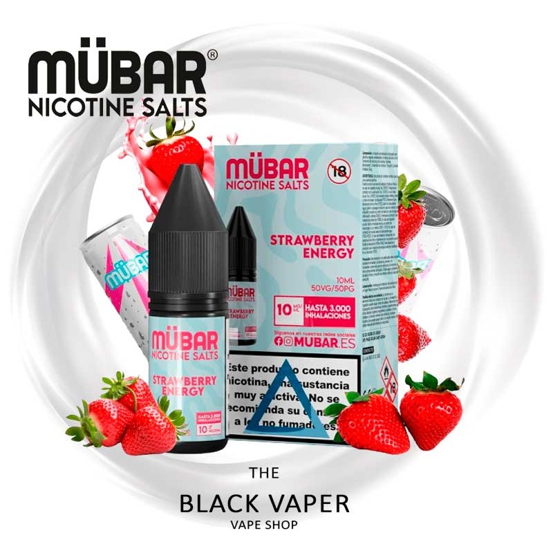 Strawberry Energy 10ml Mübar Salts sales de nicotina bebida energética y fresa para pod