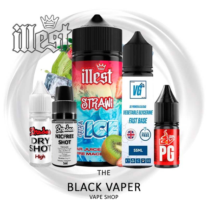 Pack Strawi Extra Ice 20/120ml Illest Salts con fresa, kiwi y extra ice